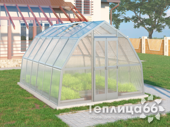 Теплица Рада Рица из поликарбоната, 3x4 метра, белая